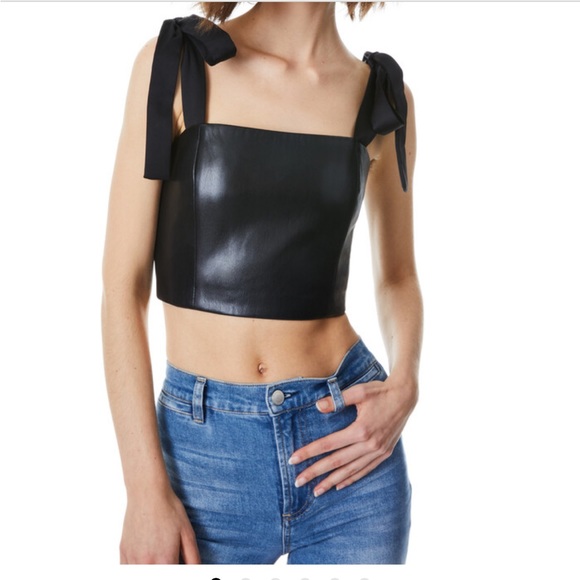 Brand new with tags vegan leather crop. - Picture 2 of 6
